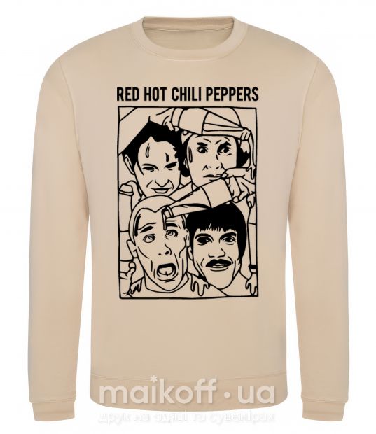 Світшот Red hot chili peppers faces Пісочний фото