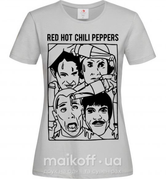 Жіноча футболка Red hot chili peppers faces Сірий фото