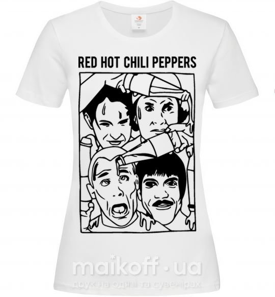 Жіноча футболка Red hot chili peppers faces Білий фото