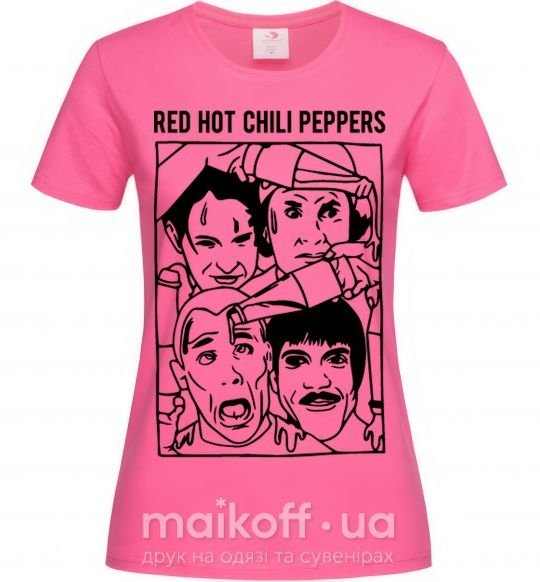 Женская футболка Red hot chili peppers faces Ярко-розовый фото