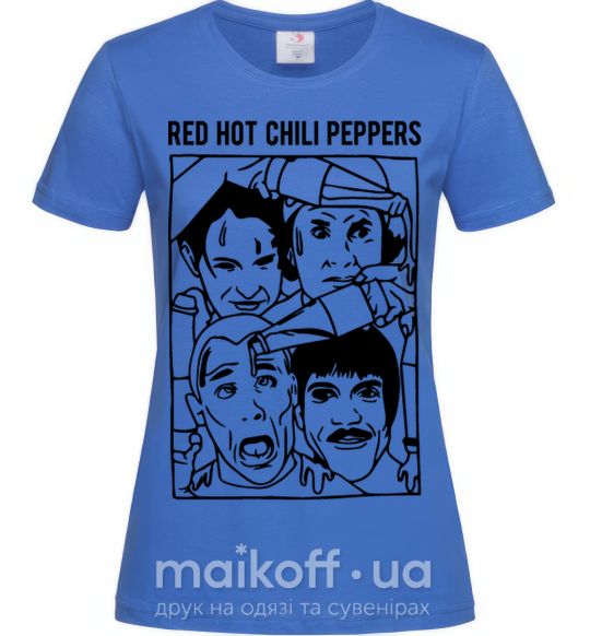 Жіноча футболка Red hot chili peppers faces Яскраво-синій фото