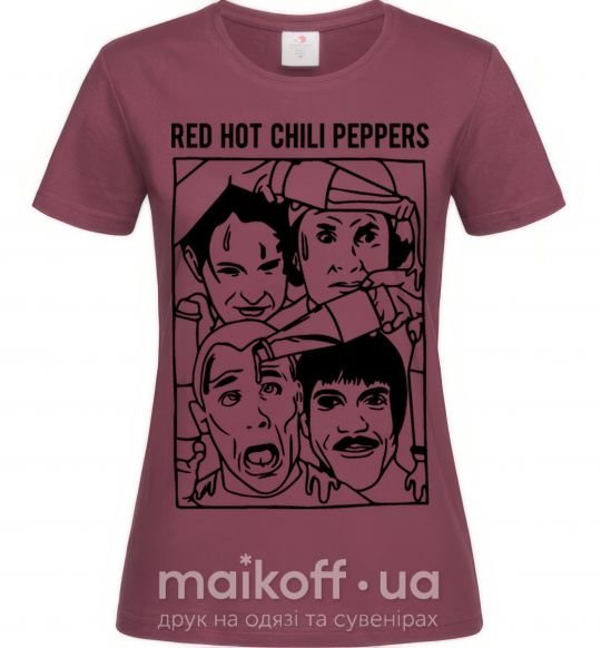Жіноча футболка Red hot chili peppers faces Бордовий фото