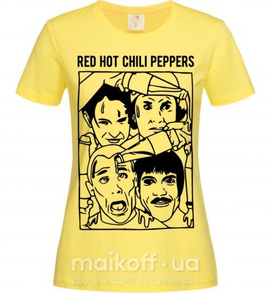 Жіноча футболка Red hot chili peppers faces Лимонний фото