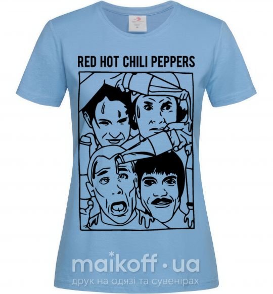 Женская футболка Red hot chili peppers faces Голубой фото