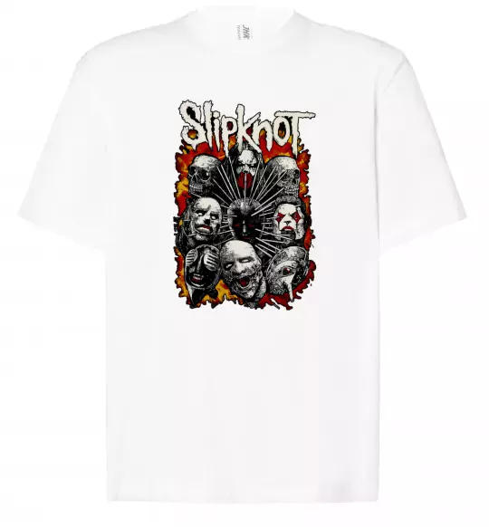 Футболка Оверсайз Slipknot logo Білий фото