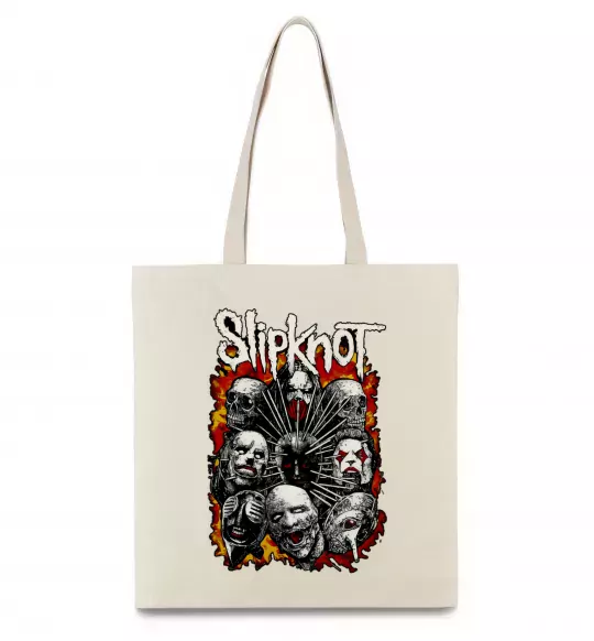 Эко-сумка Slipknot logo Бежевый фото