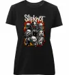 Женская премиум футболка Slipknot logo Черный фото