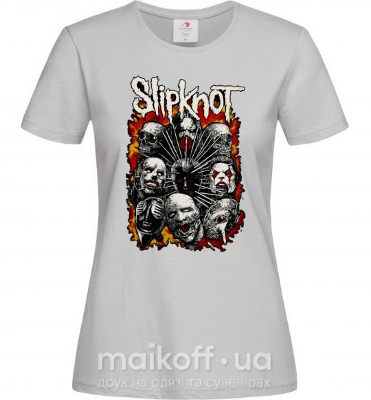Женская футболка Slipknot logo Серый фото