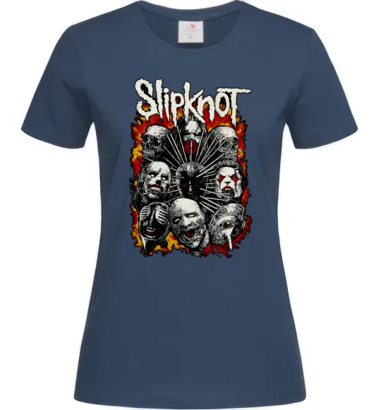 Женская футболка Slipknot logo Темно-синий фото