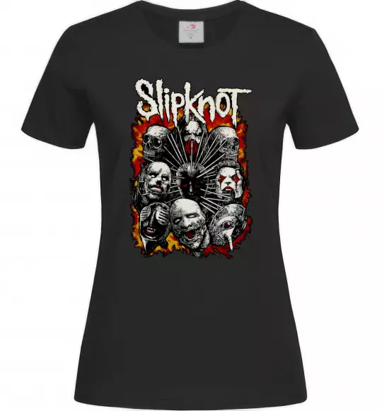 Женская футболка Slipknot logo Черный фото