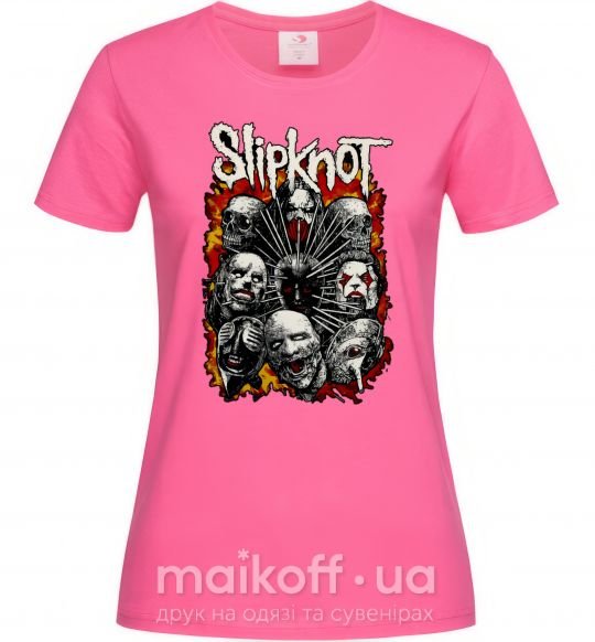 Жіноча футболка Slipknot logo Яскраво-рожевий фото