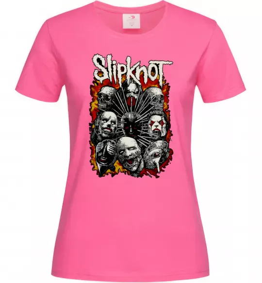 Женская футболка Slipknot logo Ярко-розовый фото