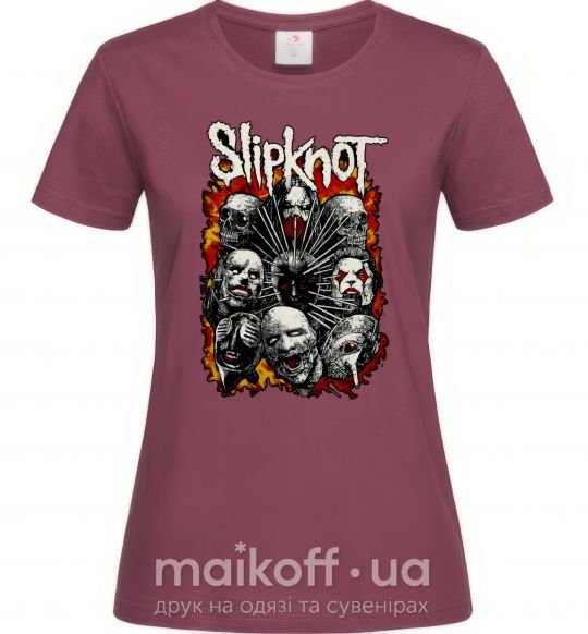Женская футболка Slipknot logo Бордовый фото