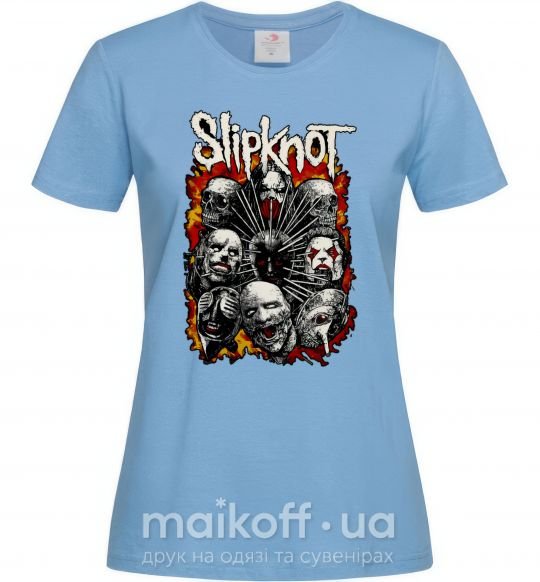 Женская футболка Slipknot logo Голубой фото