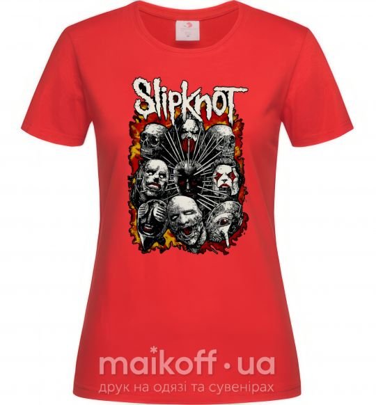 Женская футболка Slipknot logo Красный фото
