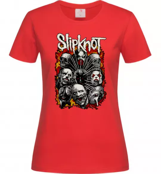 Женская футболка Slipknot logo Красный фото