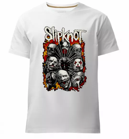Мужская премиум футболка Slipknot logo Белый фото
