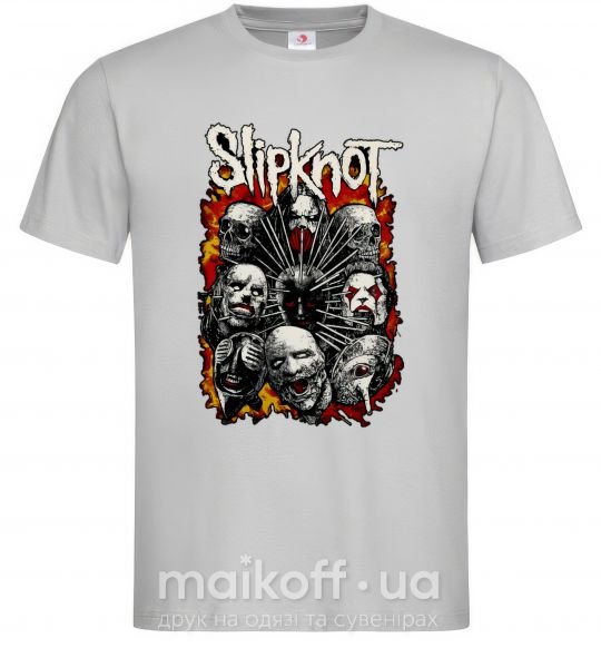 Мужская футболка Slipknot logo Серый фото