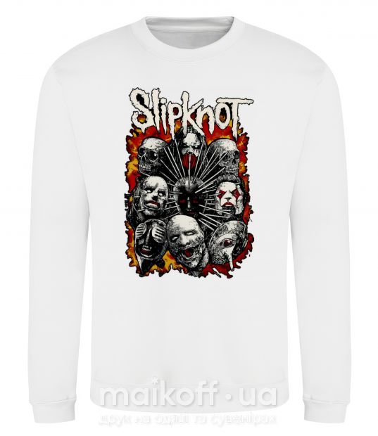 Свитшот Slipknot logo Белый фото