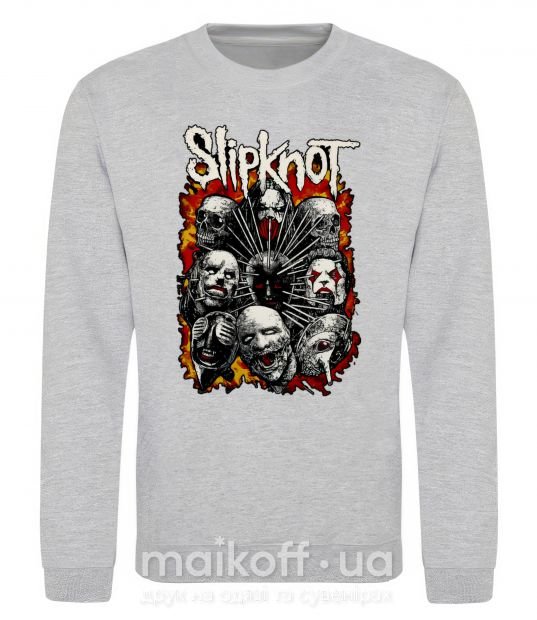 Світшот Slipknot logo Сірий меланж фото