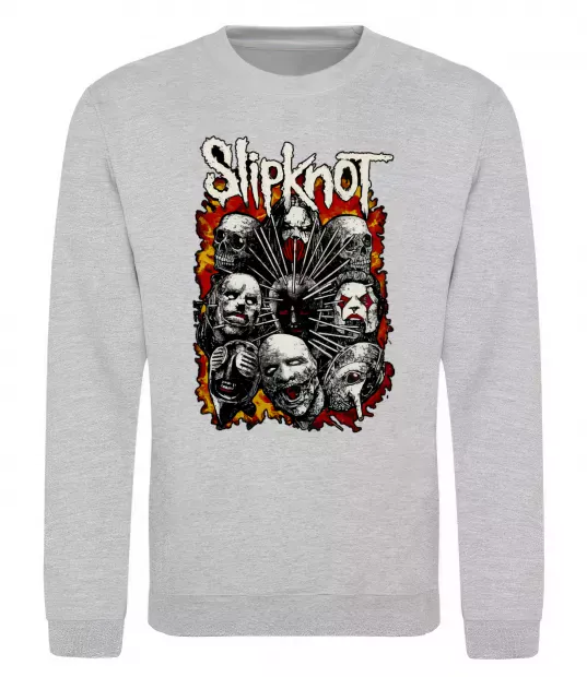Свитшот Slipknot logo Серый меланж фото