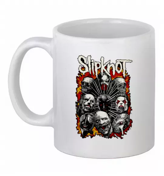 Чашка керамическая Slipknot logo Белый фото