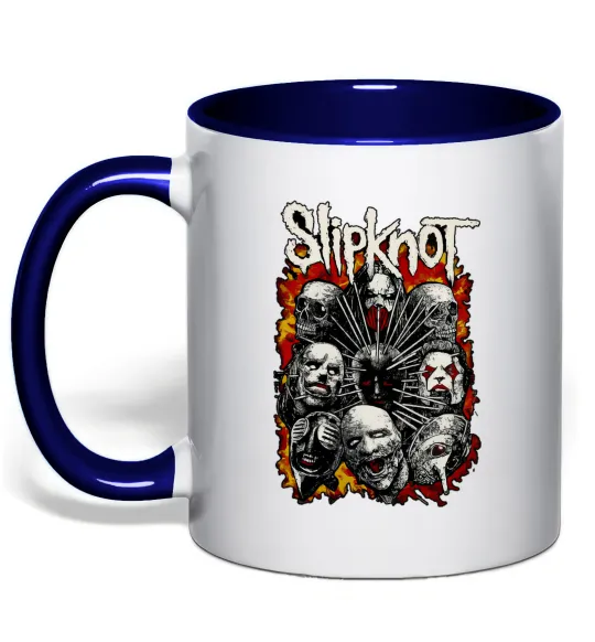 Чашка з кольоровою ручкою Slipknot logo Глибокий темно-синій фото