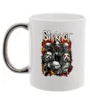 Чашка з кольоровою ручкою Slipknot logo Срібло фото