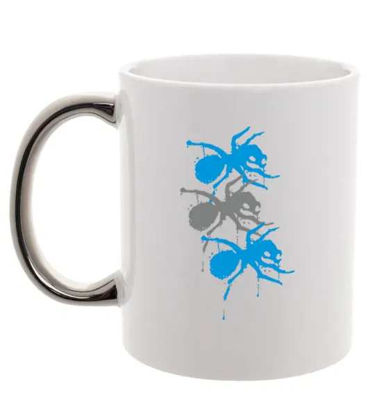 Чашка з кольоровою ручкою The prodigy ant Срібло фото