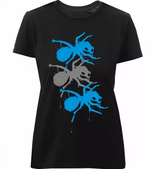 Женская премиум футболка The prodigy ant Черный фото