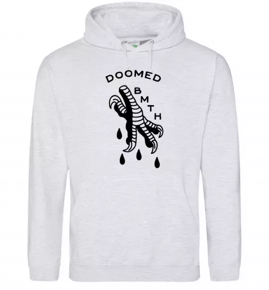 Мужская толстовка (худи) Doomed Bring Me the Horizon Серый меланж фото