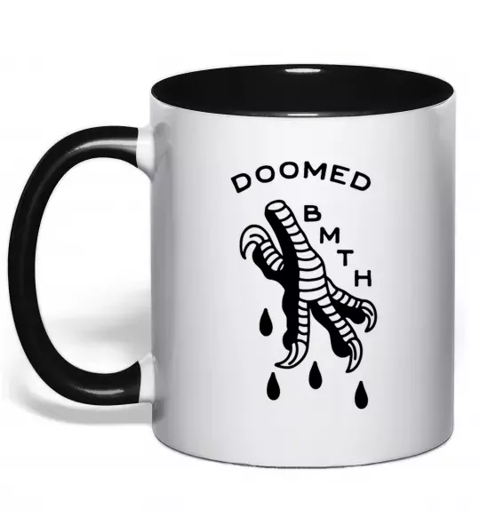Чашка з кольоровою ручкою Doomed Bring Me the Horizon Чорний фото