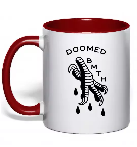 Чашка з кольоровою ручкою Doomed Bring Me the Horizon Червоний фото