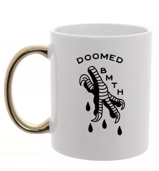 Чашка з кольоровою ручкою Doomed Bring Me the Horizon Золото фото