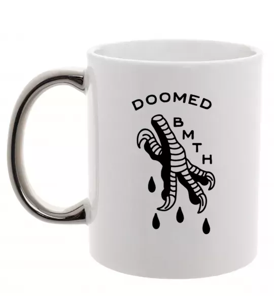 Чашка з кольоровою ручкою Doomed Bring Me the Horizon Срібло фото