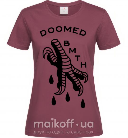 Жіноча футболка Doomed Bring Me the Horizon Бордовий фото