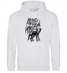 Чоловіча толстовка (худі) Bring Me the Horizon Wolf bones Сірий меланж фото