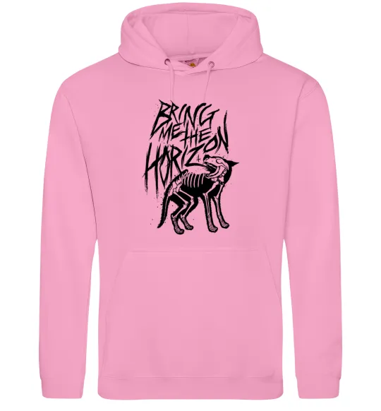Женская толстовка (худи) Bring Me the Horizon Wolf bones Розовый фото