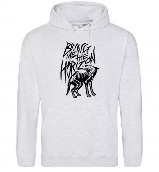 Жіноча толстовка (худі) Bring Me the Horizon Wolf bones Сірий меланж фото