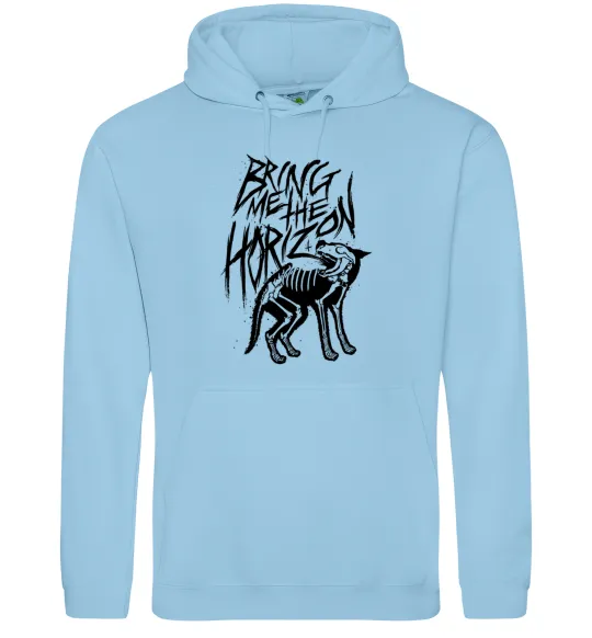 Женская толстовка (худи) Bring Me the Horizon Wolf bones Голубой фото