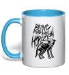 Чашка с цветной ручкой Bring Me the Horizon Wolf bones Голубой фото