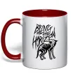 Чашка с цветной ручкой Bring Me the Horizon Wolf bones Красный фото