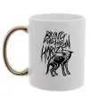 Чашка с цветной ручкой Bring Me the Horizon Wolf bones Золото фото
