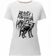 Жіноча преміум футболка Bring Me the Horizon Wolf bones Білий фото
