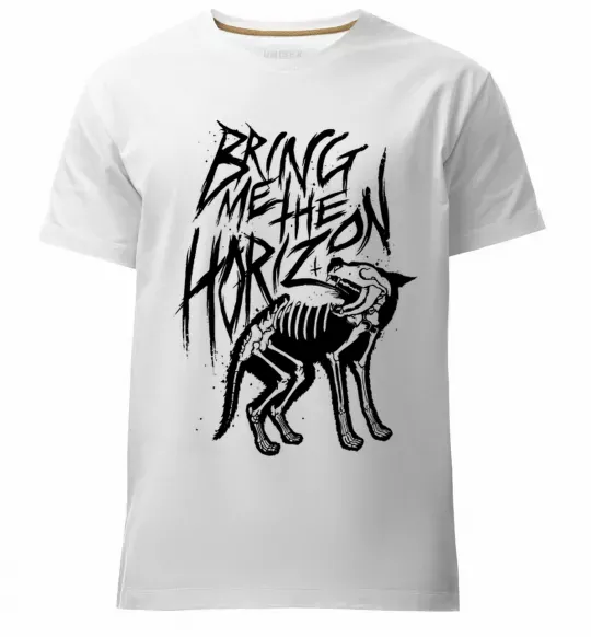 Чоловіча преміум футболка Bring Me the Horizon Wolf bones Білий фото