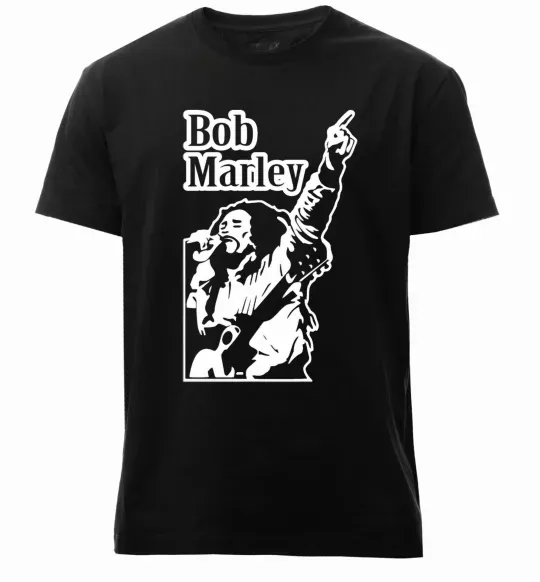 Мужская премиум футболка Bob Marley Черный фото