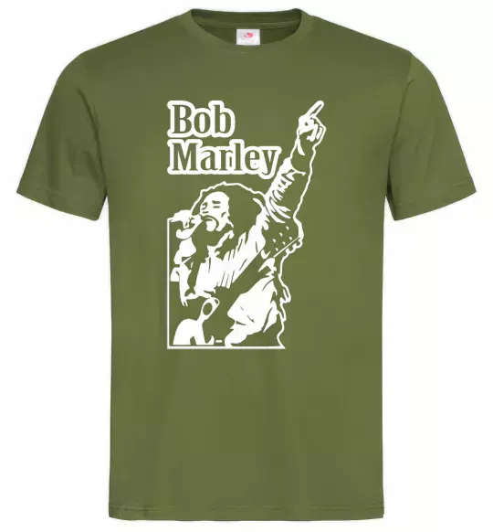 Мужская футболка Bob Marley Оливковый фото
