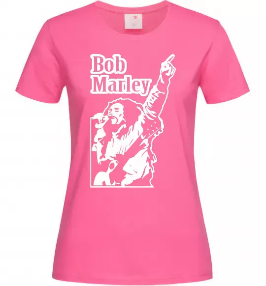 Жіноча футболка Bob Marley Яскраво-рожевий фото