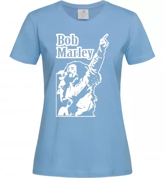 Жіноча футболка Bob Marley Блакитний фото