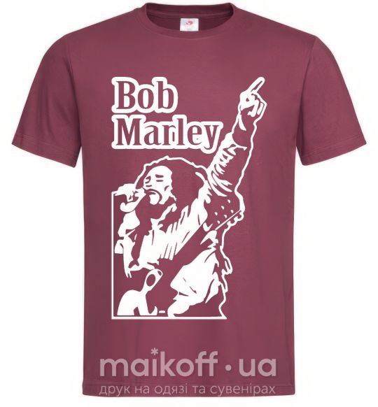 Чоловіча футболка Bob Marley Бордовий фото
